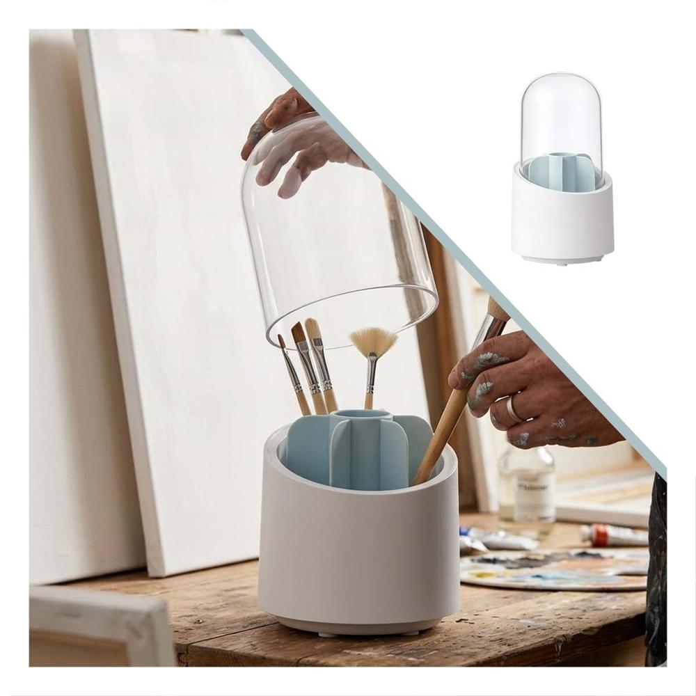 Soporte Giratorio Celeste para Cosmeticos y Maquillaje de Uso Diario Y+Ligas Regalo