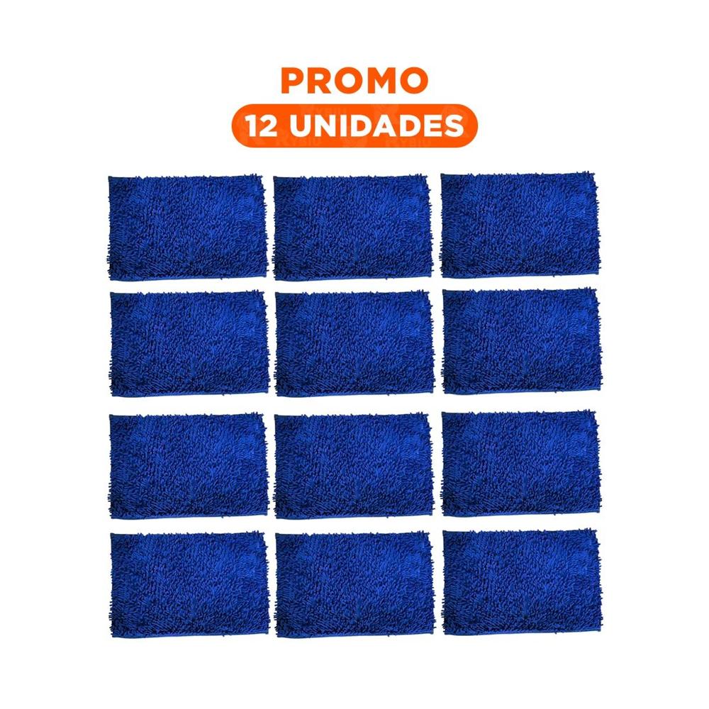 Pack12 Tapiz Rectangular Suave de Piso Microfibra 40x60cm Azul para Bano Y+Regalo Sticker