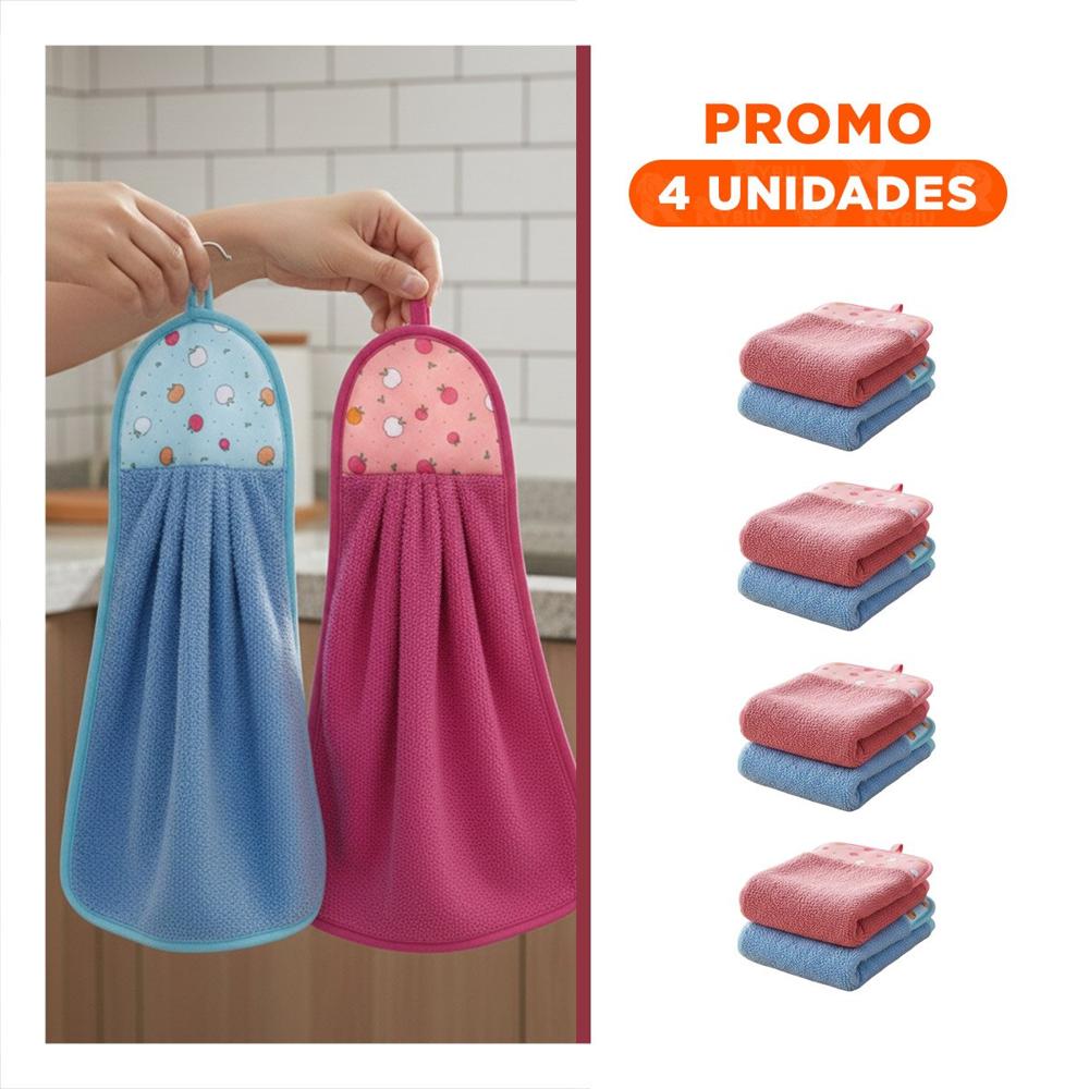 Pack4 Lote Moderno 2 Piezas Fucsia y Azul Colgador Cocina 28x38cm Y+Regalo Sticker