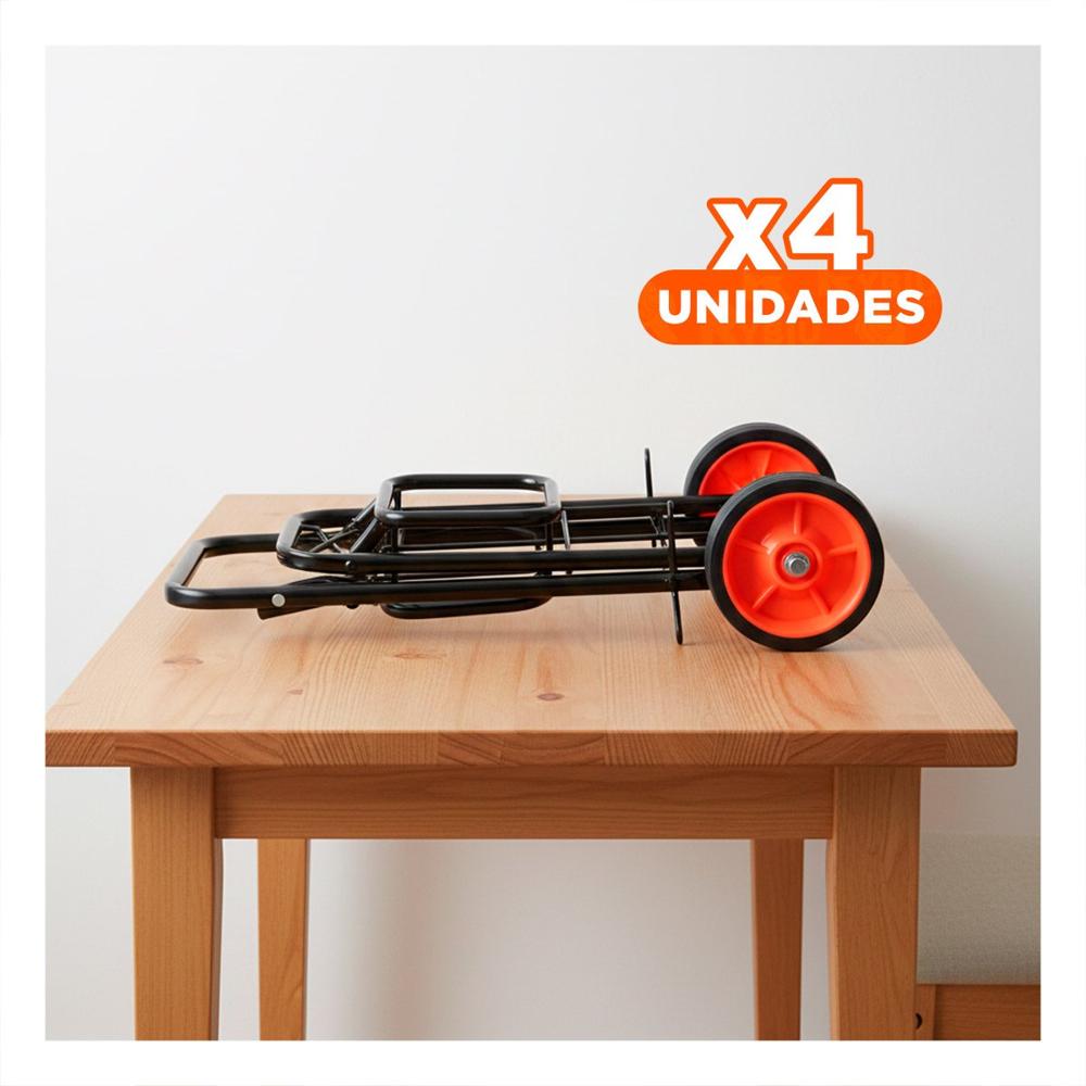 Pack4 Carrito Movil Plegable Negro con Liga para Uso Diario Y+Papel Regalo