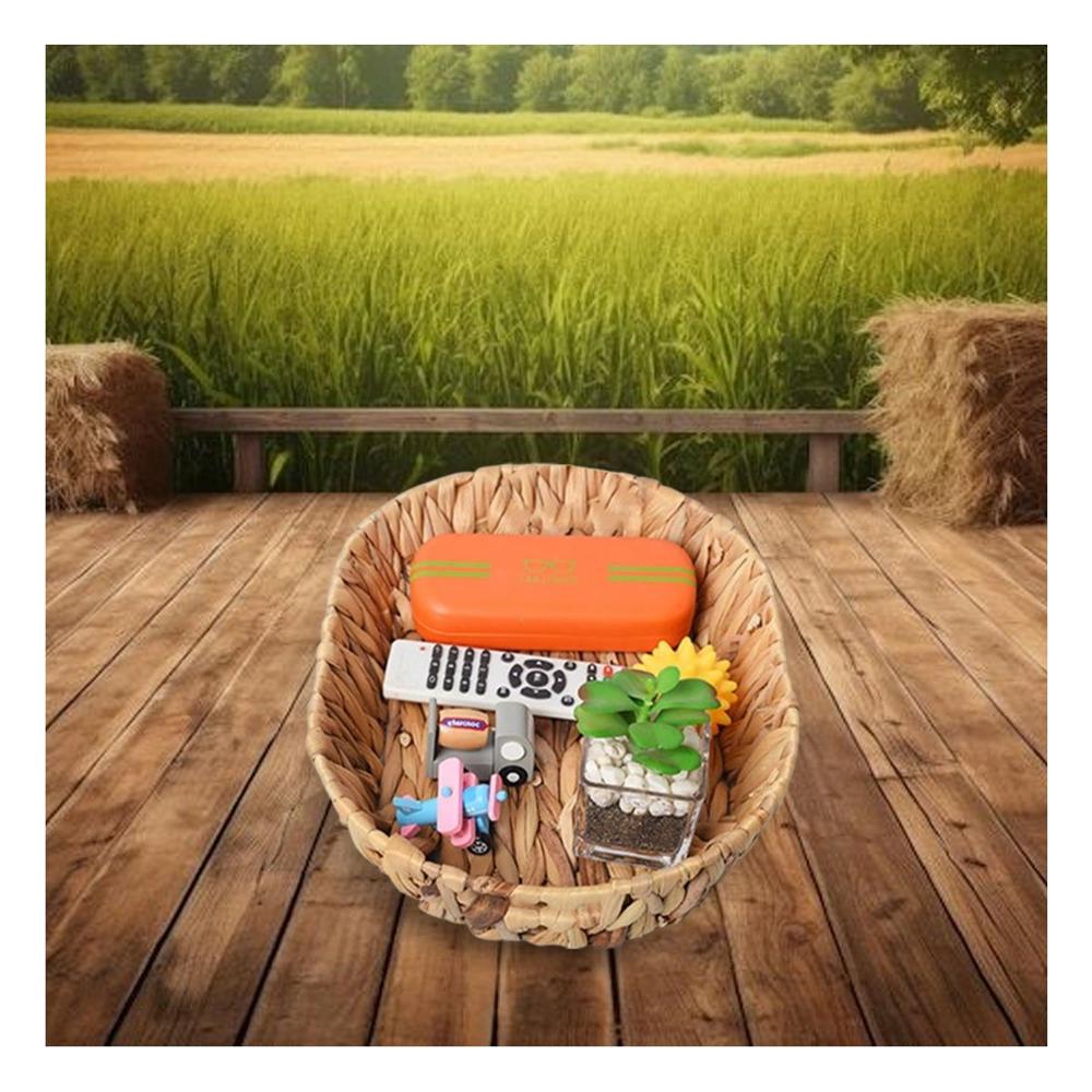 Canasto tejido ovalado Grass 36x28x6cm mostaza funcional para guardar artículos Y+Papel Regalo