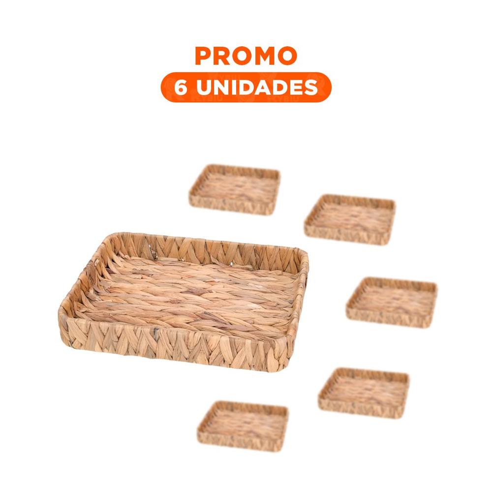 Pack6 Organizador practico rectangular Grass 31x23x4cm para ropa y accesorios