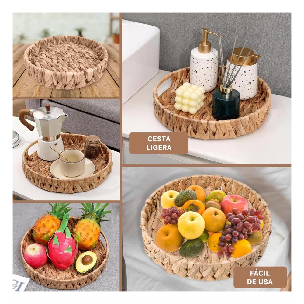 Porta Objetos Trenzado Circular Grass 23x4cm Mostaza Para Hogar Y Espacios Festivos