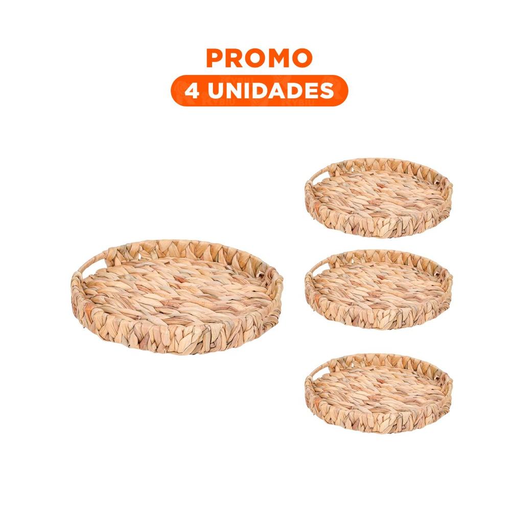 Pack4 Recipiente tejida Grass 31x4cm Mostaza para uso en sala y hogar Y+Regalo Sticker