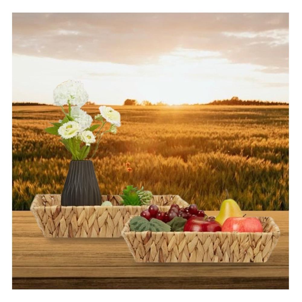 Canasta tejida rectangular Grass 28x19x4cm Mostaza para ordenar objetos de sala Y+Post It