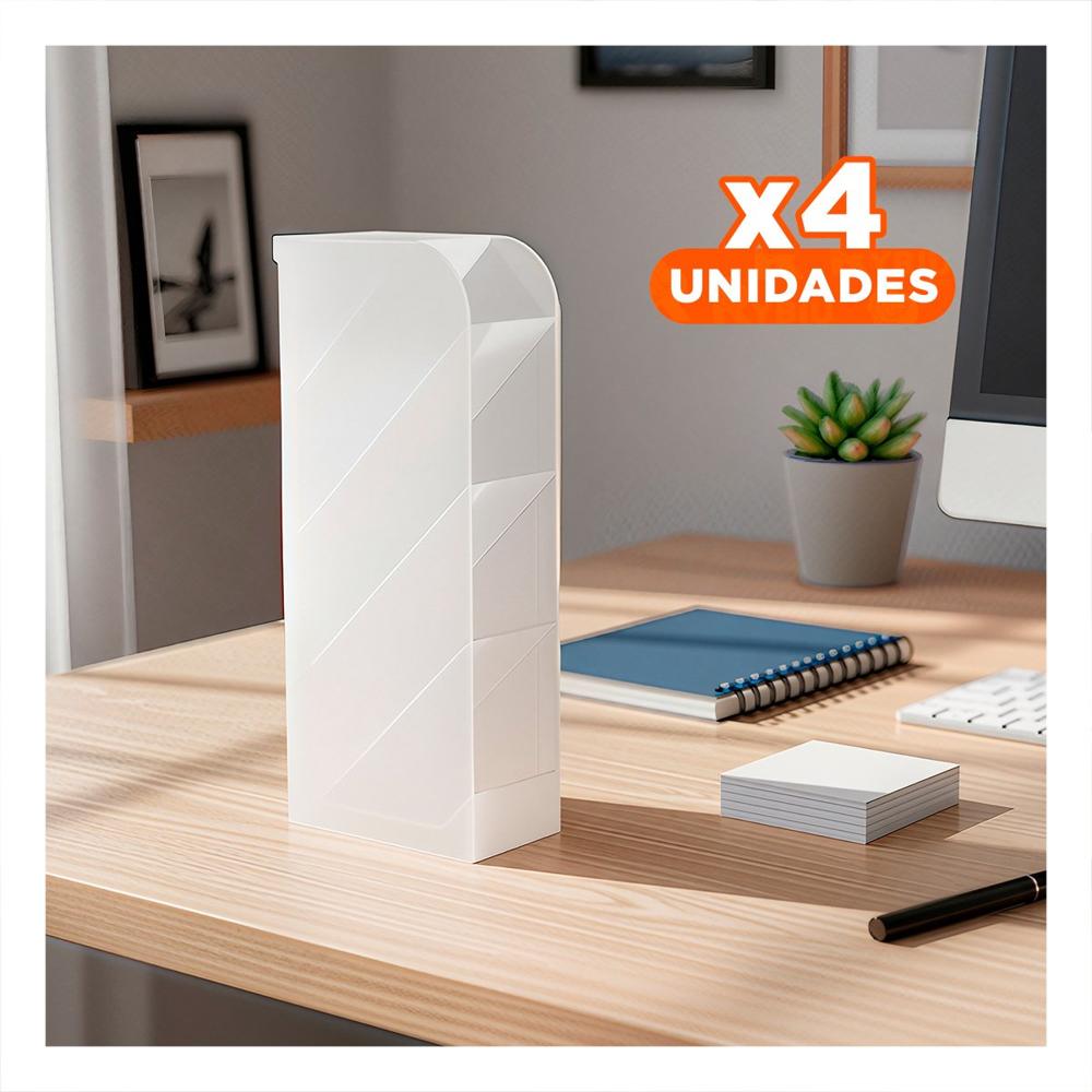 Pack4 Organizador enfocado en Claridad Visual con Acabado Blanco Transparente Y+Papel Regalo