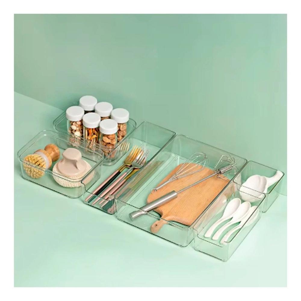 Contenedor Transparente Acrilico Rectangular para Cocina y Casa Y+Papel Regalo