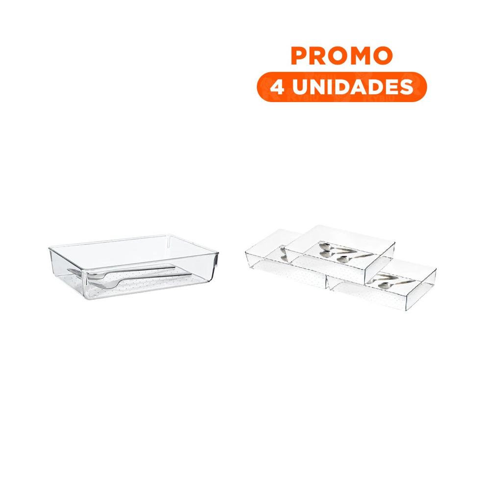 Pack4 Caja Rectangular Acrilica Transparente para Cocina y Casa Y+Regalo Sticker