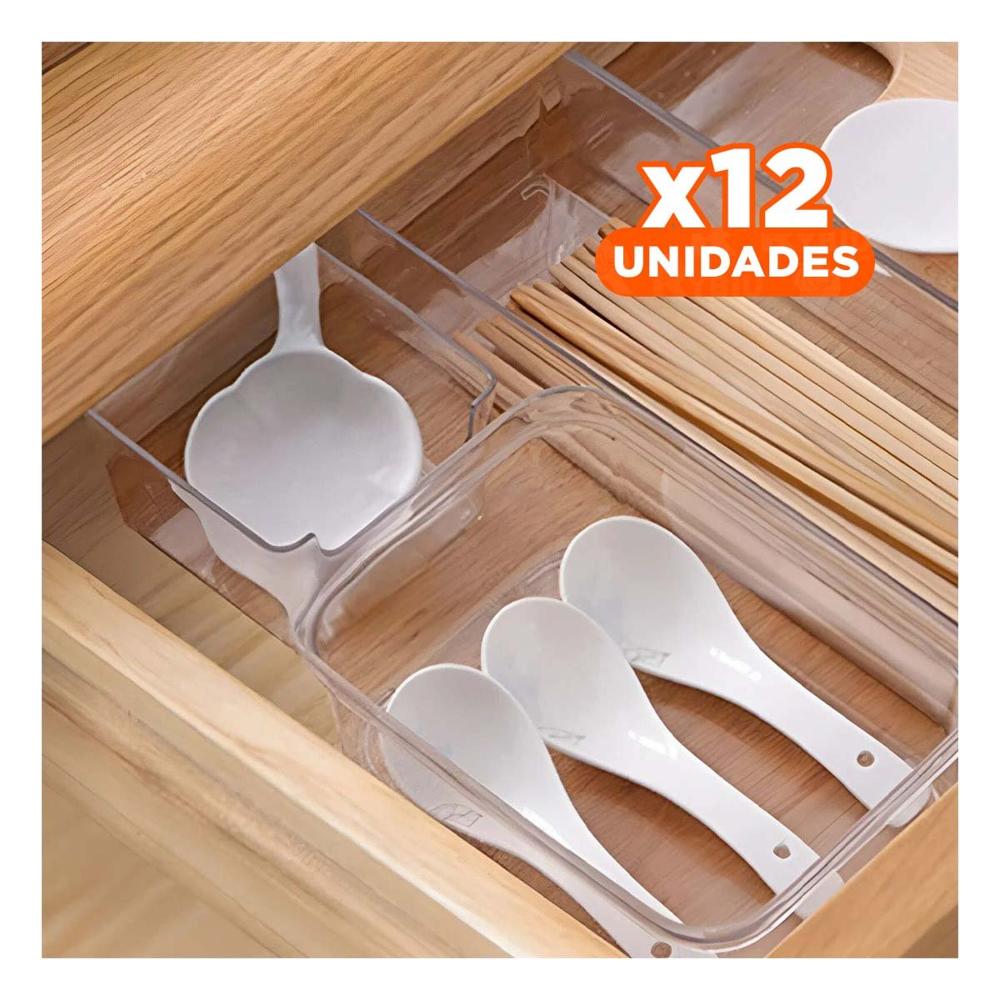 Pack12 Soporte Rectangular Acrilico Transparente para Escritorio y Casa