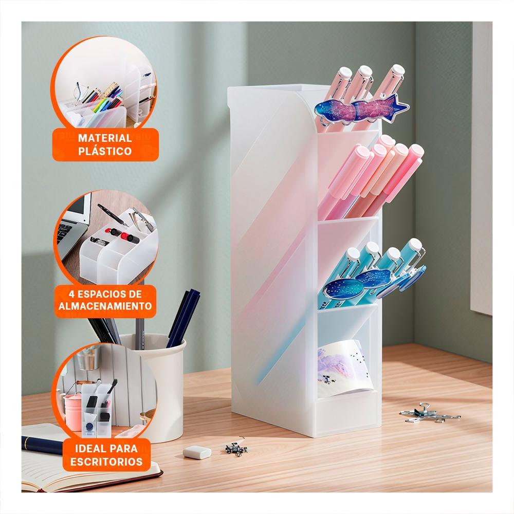 Soporte pensado para Escritorio Activo con Vista Inclinada Blanco Transparente Y+Post It