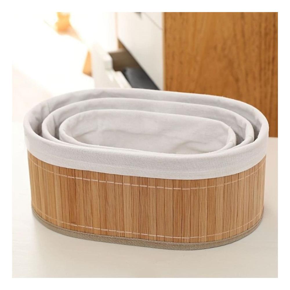 Recipientes Decorativos de Bambu y Tela para Uso Diario en la Casa Y+Regalo Sticker