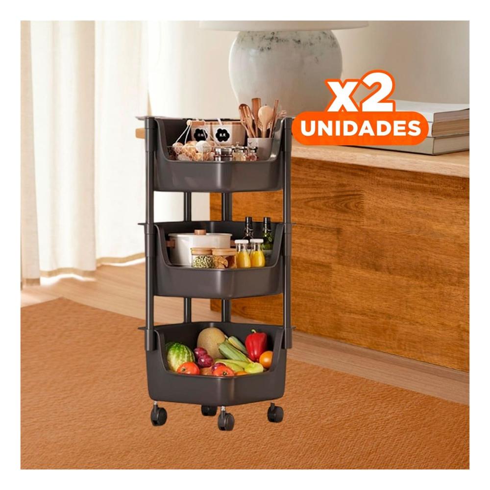 Pack2 Organizador Esquinero De 4 Niveles con Ruedas Blanco Estructura Firme Y+Papel Regalo