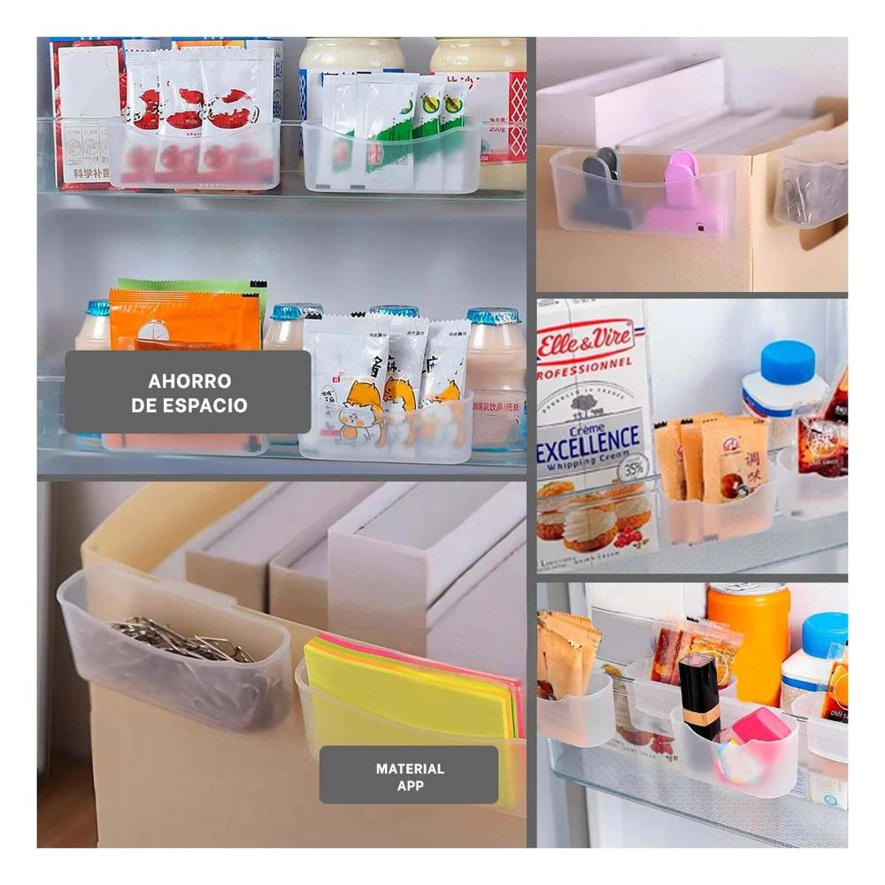 Contenedor Organizativo Transparente para Refrigeradora y Escritorio Set de 4