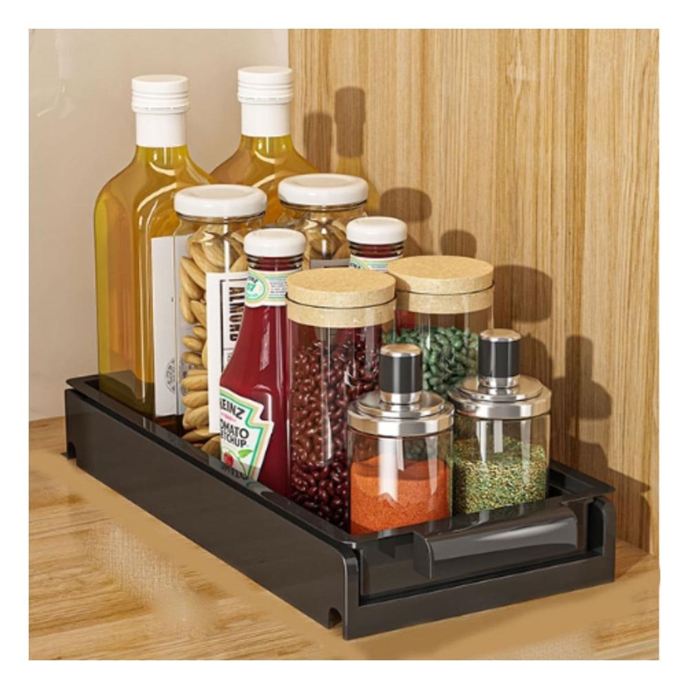 Elemento Negro 2 Niveles con 2 Cajones Deslizables para Ambientes Interiores Y+Papel Regalo