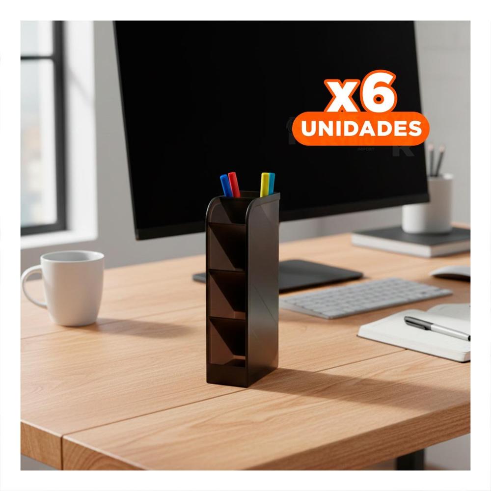 Pack6 Modulo de Uso Diario con Vista Inclinada Negro de Dimensión 20,5x5x9cm Y+Regalo Sticker