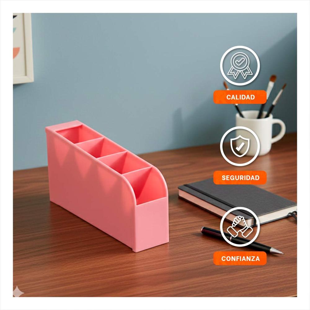 Soporte para Orden Visual en Area de Trabajo Rosado de Dimensión 20,5x5x9cm Y+Papel Regalo