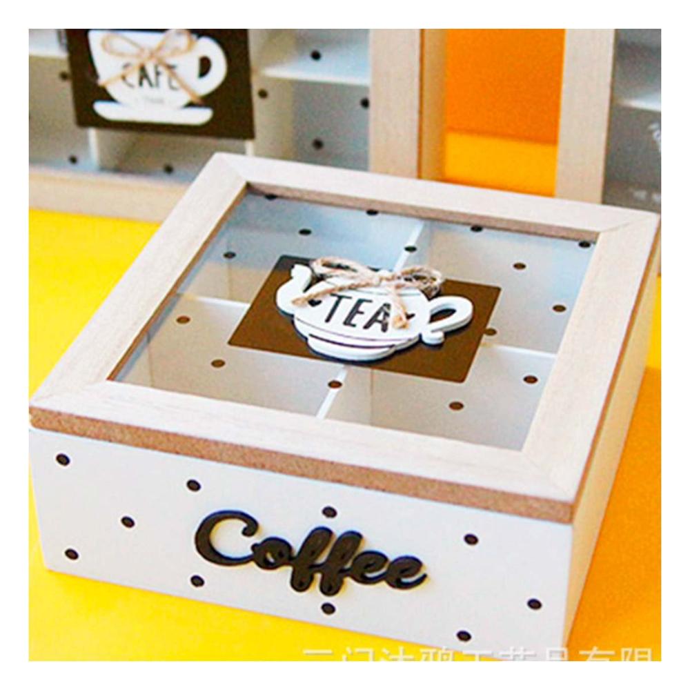 Estuche de Madera con Separadores para Te y Cafe Blanco Casa Hogar Decoracion Y+Regalo Sticker Estuche de Madera con Separadores para Te y Cafe Blanco Casa Hogar Decoracion Y+Regalo Sticker