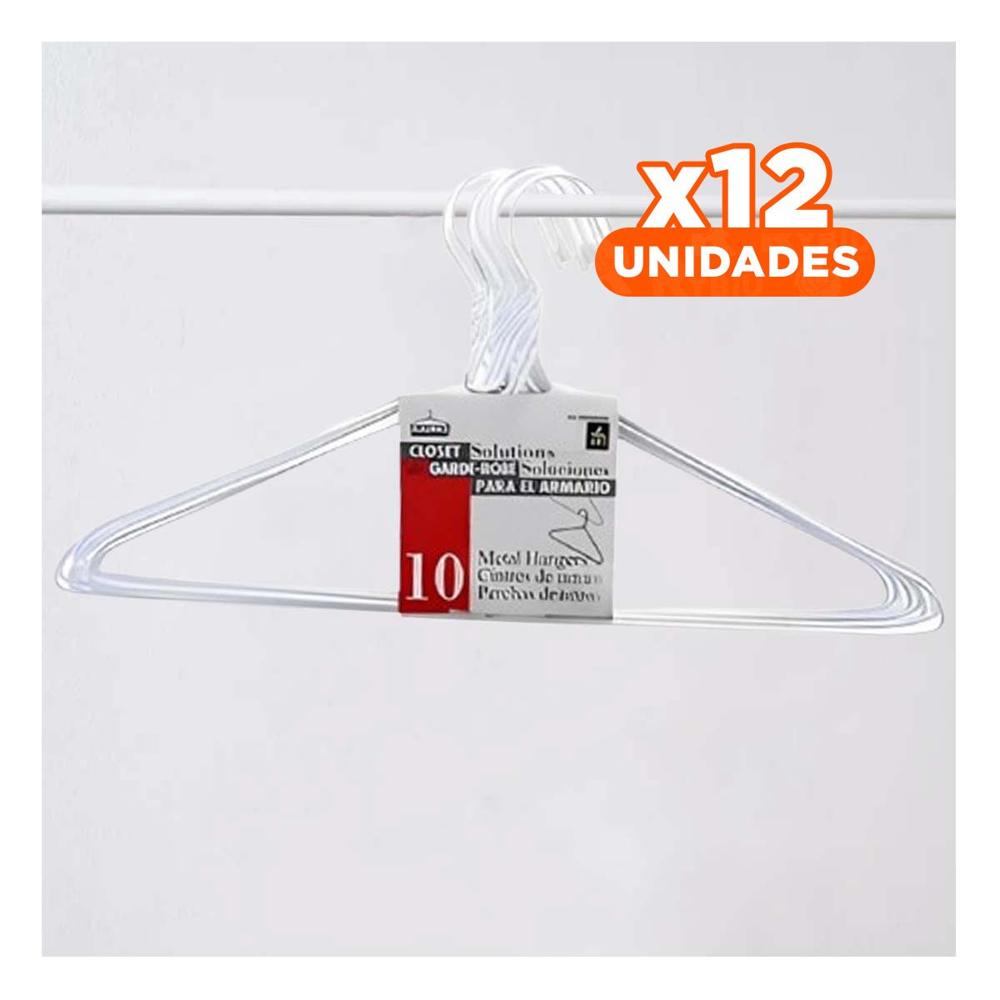 Pack12 Sujetador Clasico Blanco de Alambre 10 Piezas 21x40cm