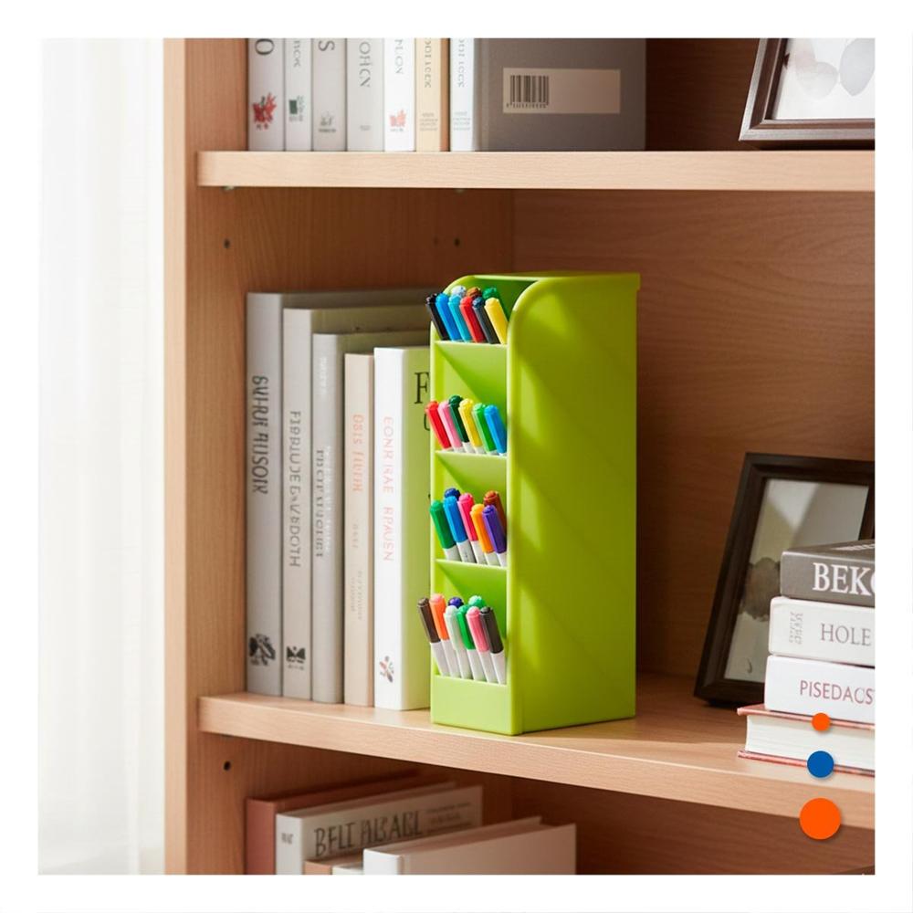 Soporte con Cuatro Espacios sobre Mesa y Acabado Verde Y+Regalo Sticker