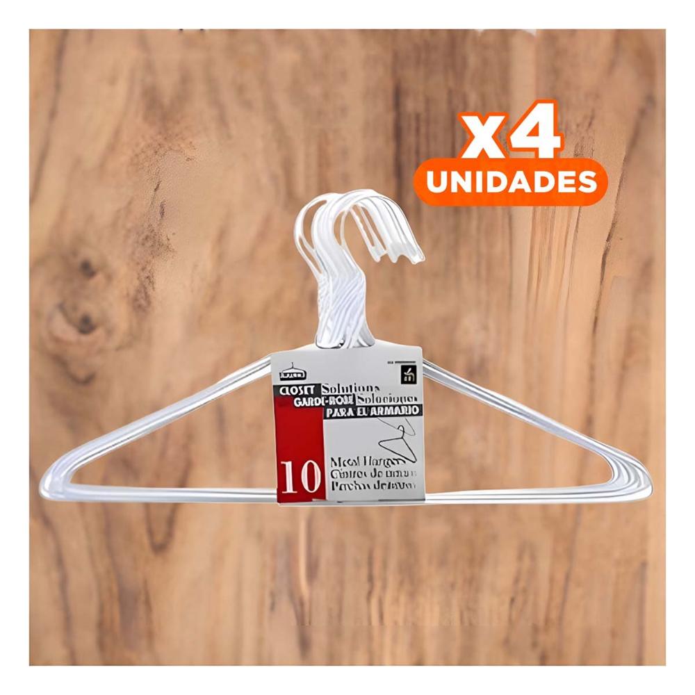 Pack4 Sujetador de Alambre Blanco Pack 10 Piezas 21x40cm para Ropa Y+Papel Regalo