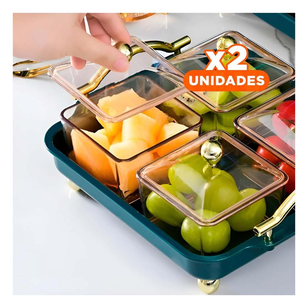 Pack2 Coleccion Elegante 4 Organizadores con Bandeja Verde Diseno Moderno Y+Papel Regalo