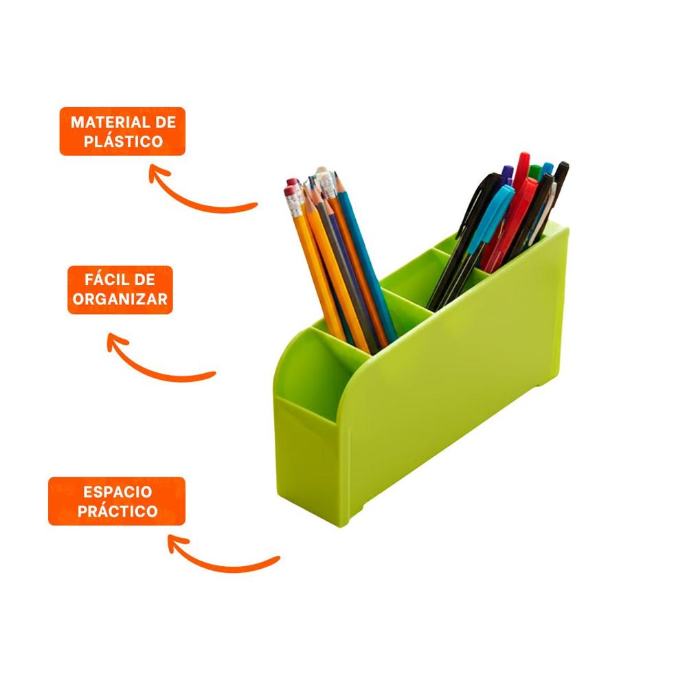 Soporte funcional para Papeleria Diaria en Verde de Dimensión 20,5x5x9cm Y+Ligas Regalo