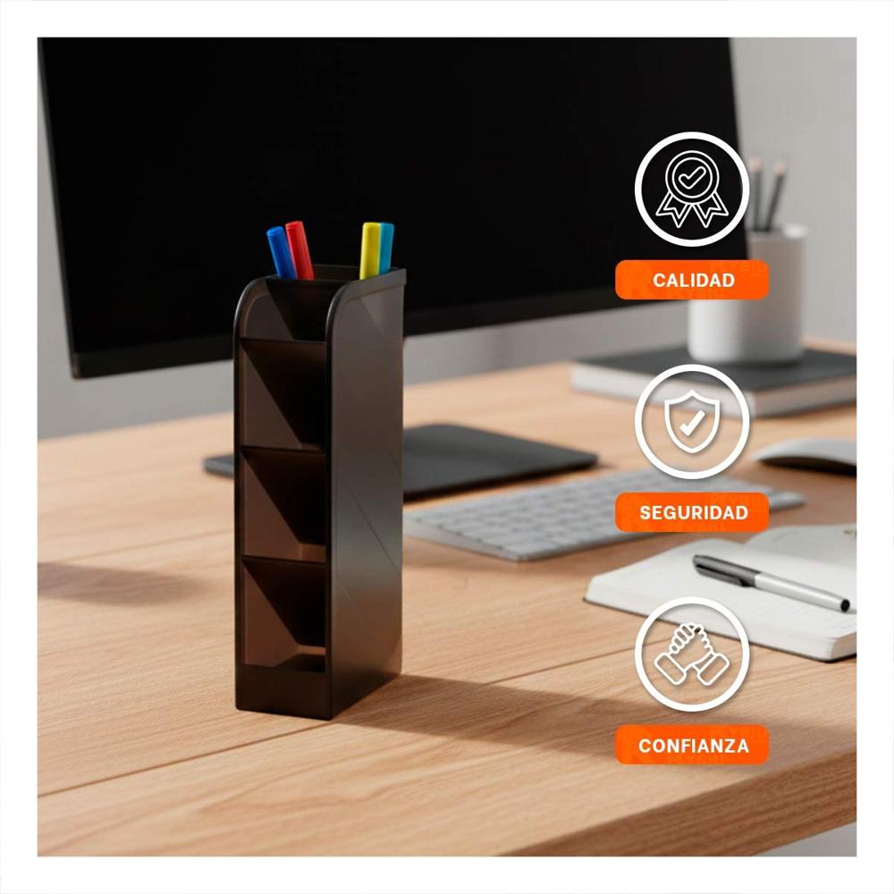 Soporte para Orden Visual en Area de Trabajo Negro de Dimensión 20,5x5x9cm Y+Papel Regalo