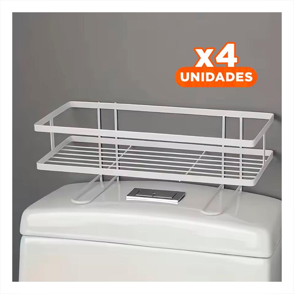 Pack4 Base Horizontal de Pared 32x14x16cm Blanco Orden Espacio Hogar