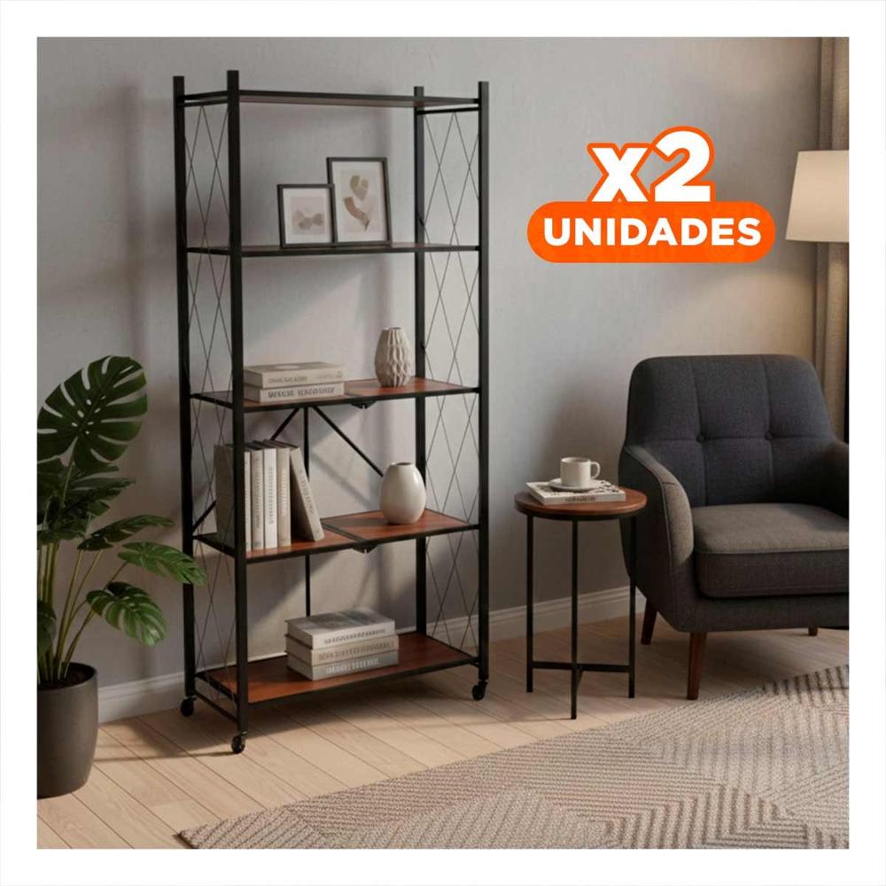 Pack2 Alternativa Plegable 5 Niveles con Ruedas de Orden en Espacios Reducidos Y+Regalo Sticker