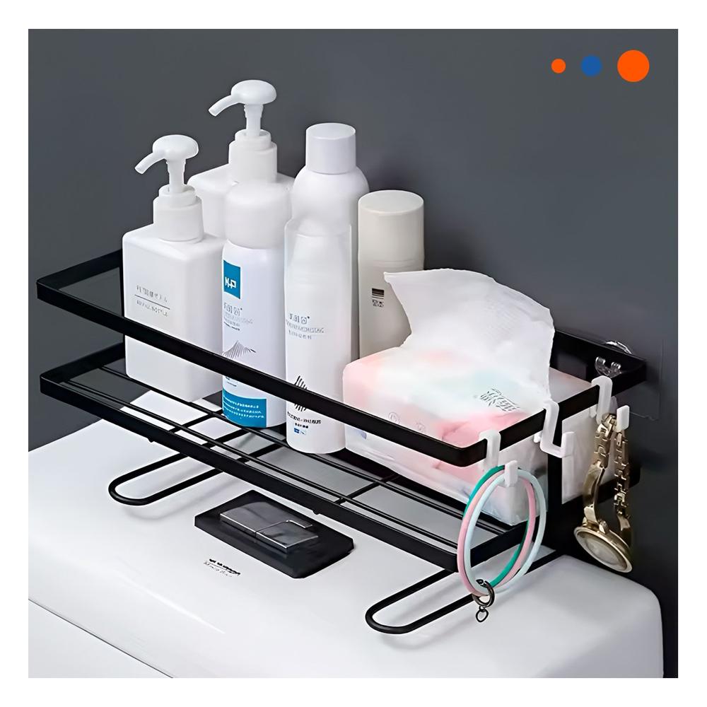 Pack6 Base Practica de Pared 32x14x16cm Negro Ahorro Espacio Diario