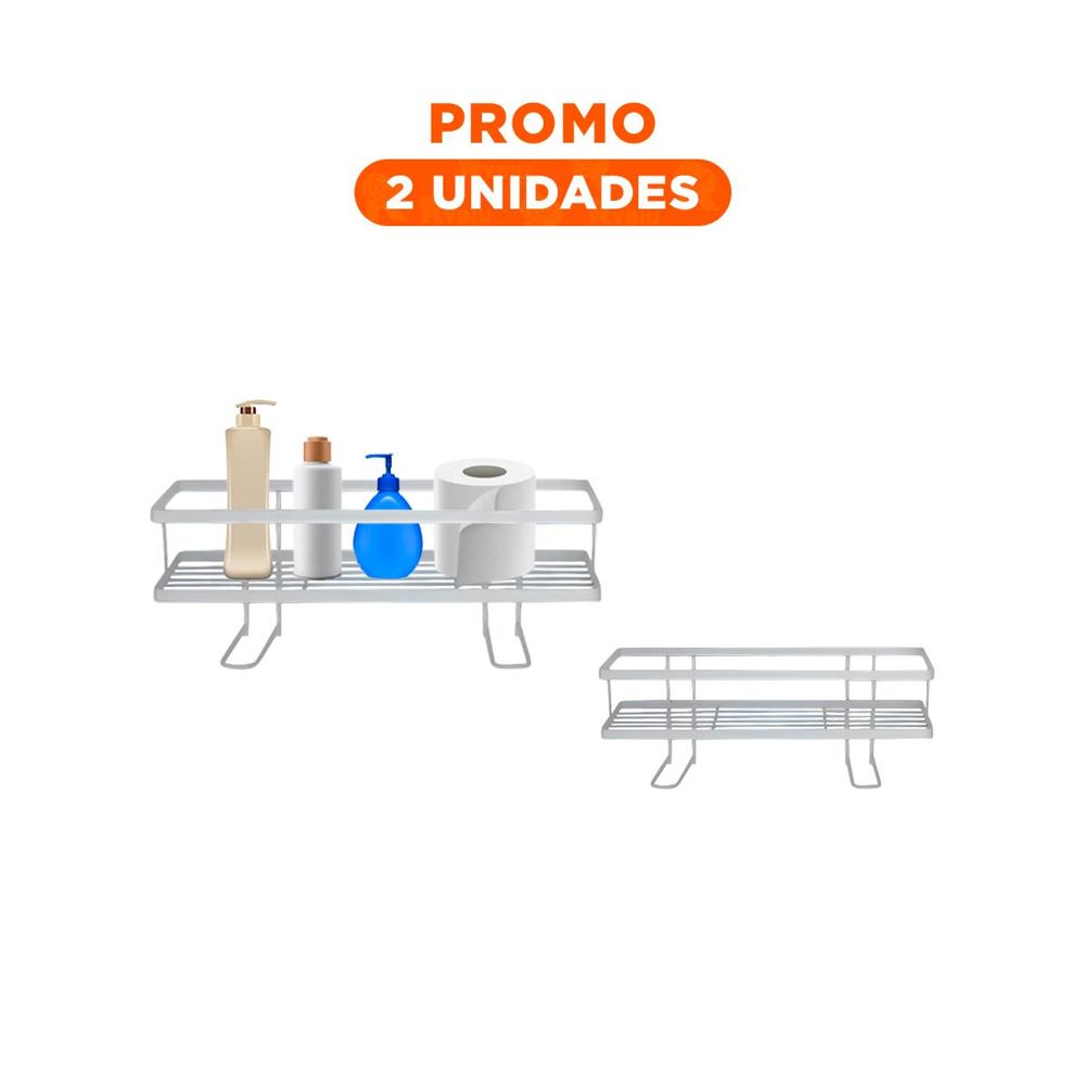 Pack2 Modulo Funcional de Pared 32x14x16cm Blanco Estilo Hogar