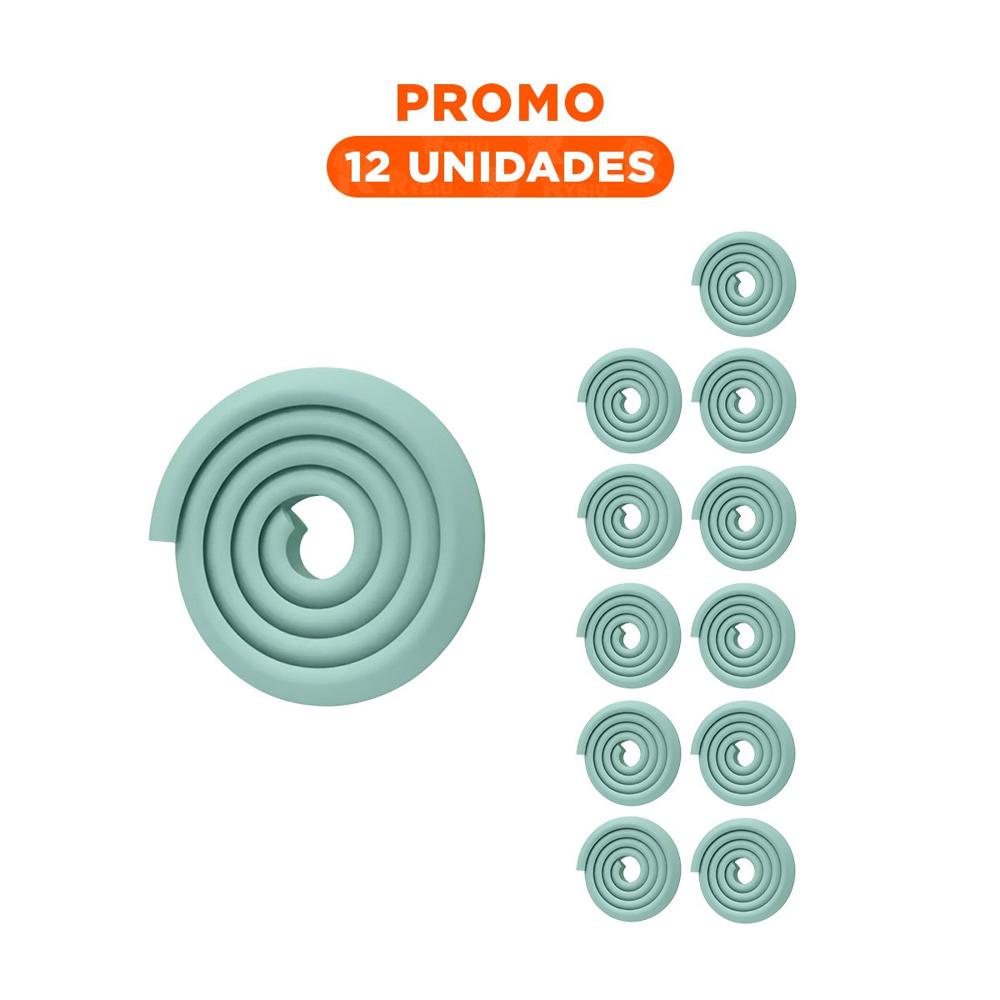 Pack12 Esquinero Protector de Espuma 2 Metros Verde Agua Seguridad Interior Y+Regalo Sticker