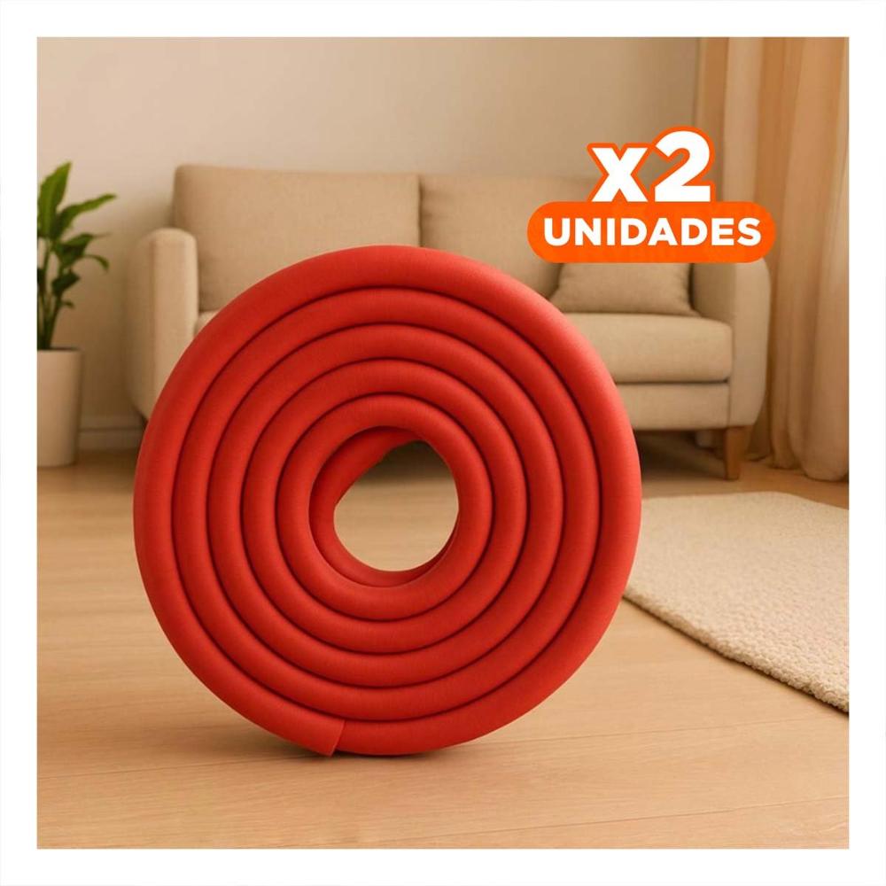 Pack2 Cobertura Esquina de Espuma Resistente para Bordes de Muebles Hogar Rojo Y+Regalo Sticker