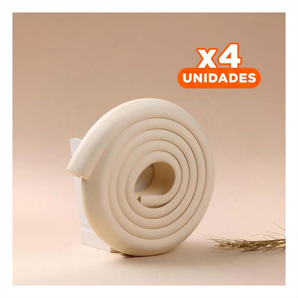 Pack4 Esquina Acolchada de Espuma para Bordes de Mesa y Muebles Crema