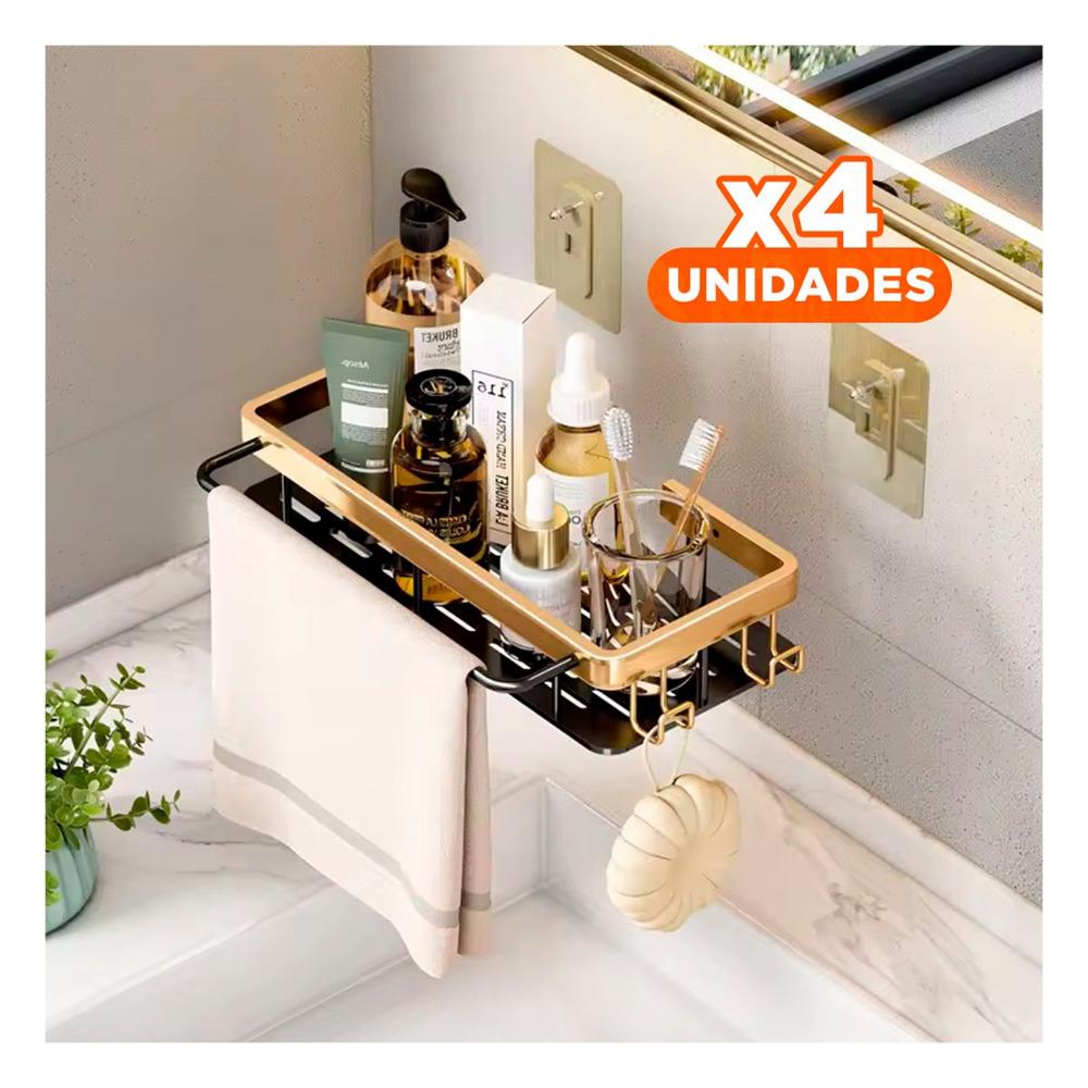 Pack4 Formato de Apoyo Flotante Dorado y negro 30x13cm para Decoracion