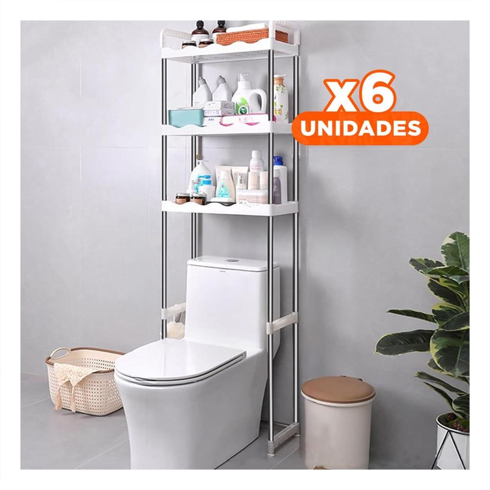 Pack6 Estructura funcional para aseo 3 niveles plastico con estilo ondas Y+Papel Regalo