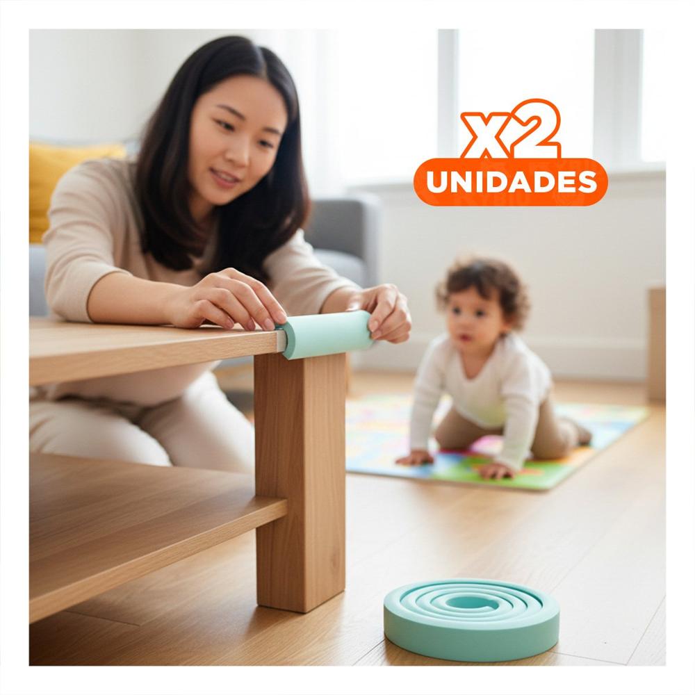 Pack2 Perfil Protector de Bordes Espuma 2 Metros Verde Agua Uso Diario Plus Y+Regalo Sticker