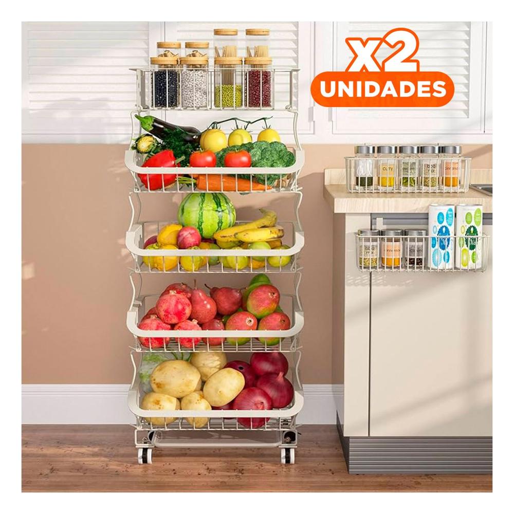 Pack2 Bandeja organizadora 5 niveles acero blanco facil de limpiar Y+Regalo Sticker