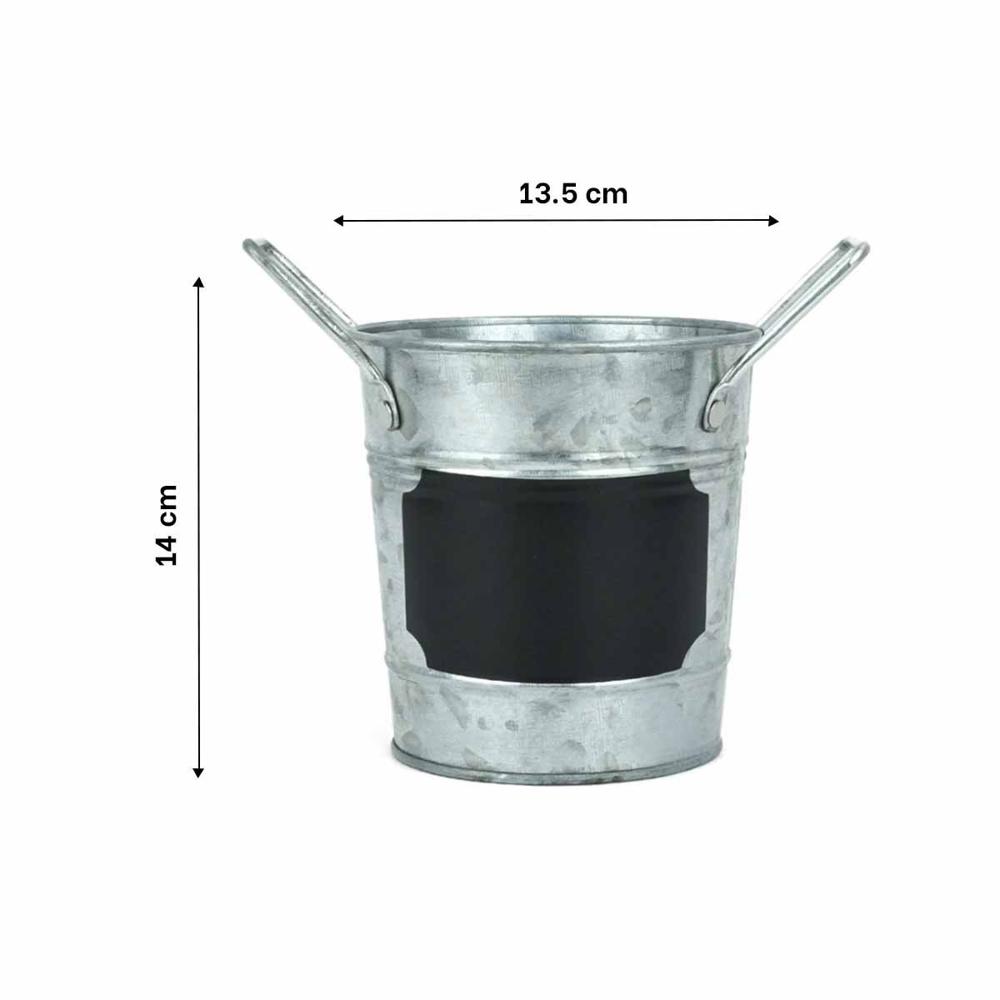 Jarron Cubo de Metal con Doble Agarradera y Cuadro para Nota Brillante Y+Ligas Regalo