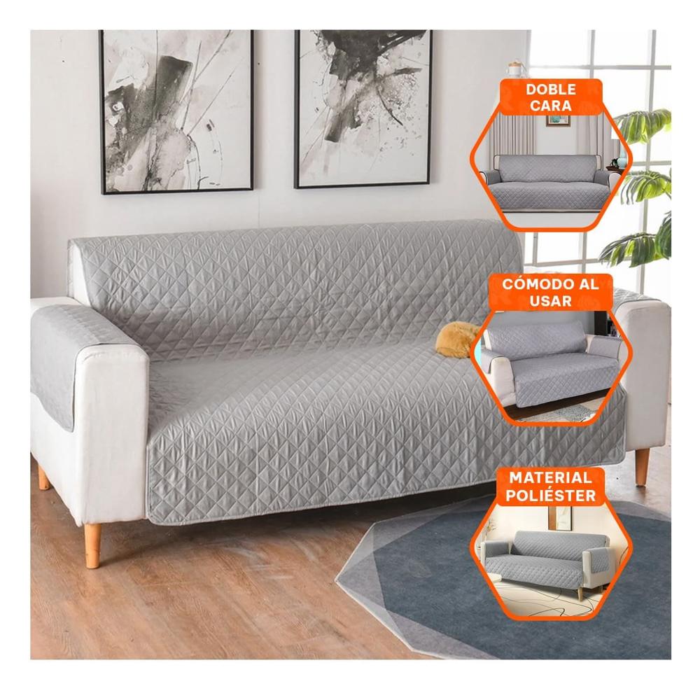 Cubierta de Sofa en Plomo con Dimensiones 130x195cm para Proteccion Completa Y+Post It