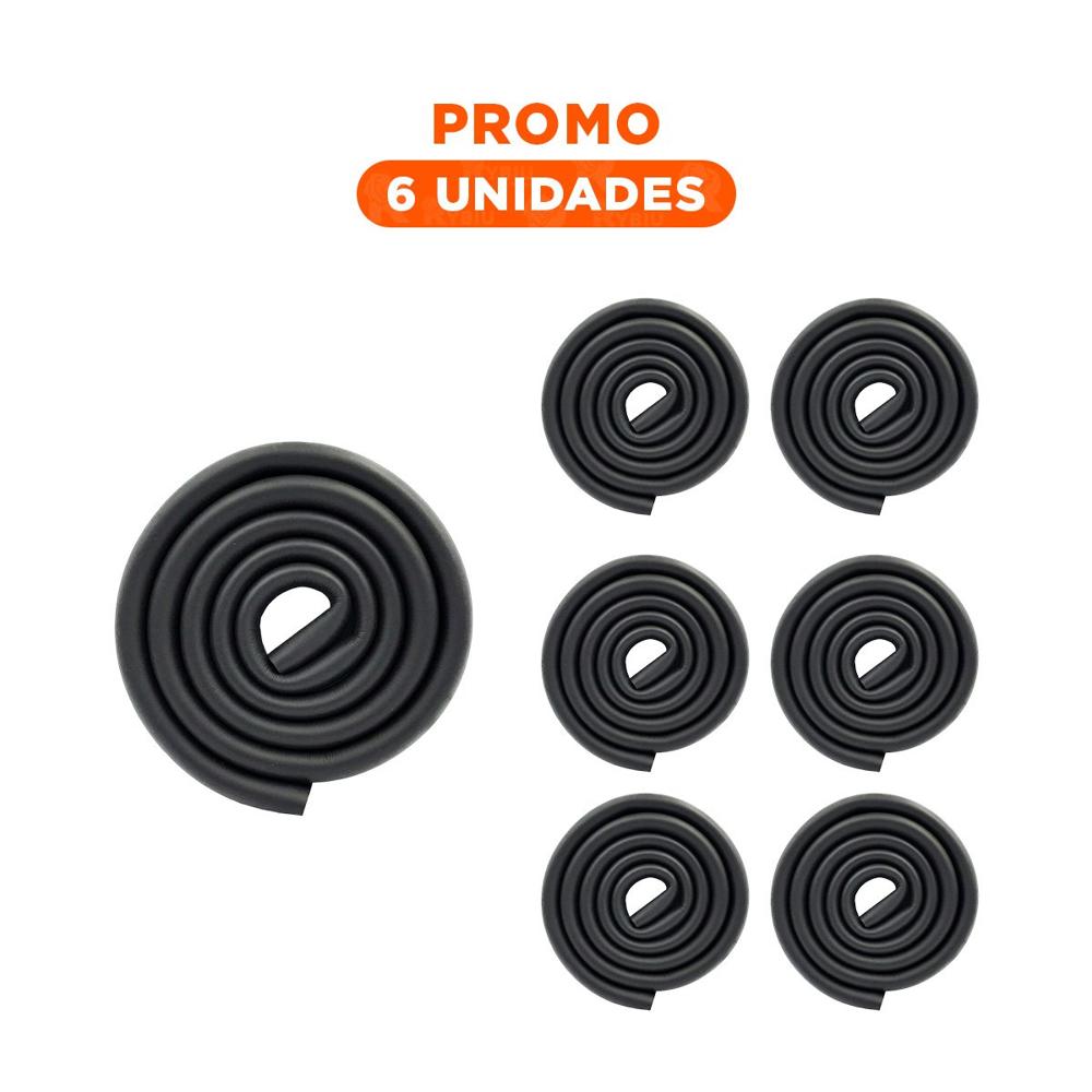 Pack6 Esquina Acolchada de Espuma Segura para Bordes de Mesa Seguridad Negro