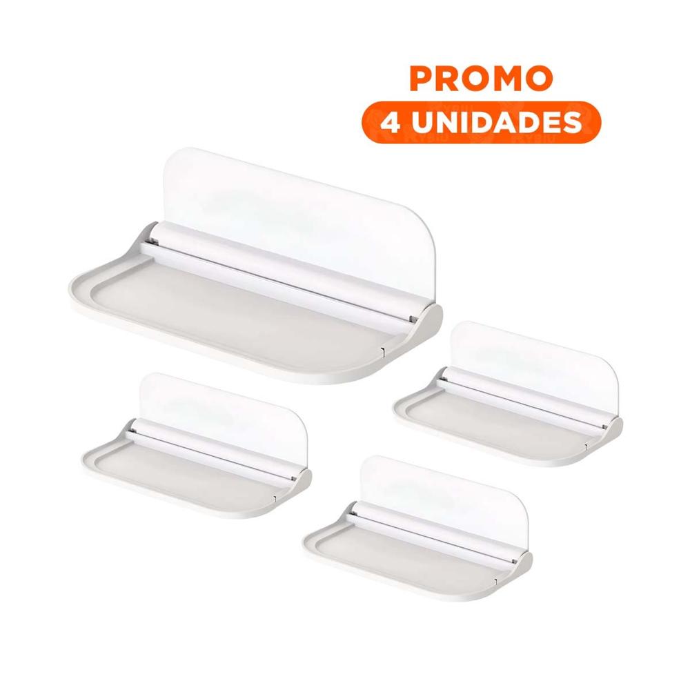 Pack4 Soporte Plegable Flotante de Pared con Base Blanca Y+Regalo Sticker