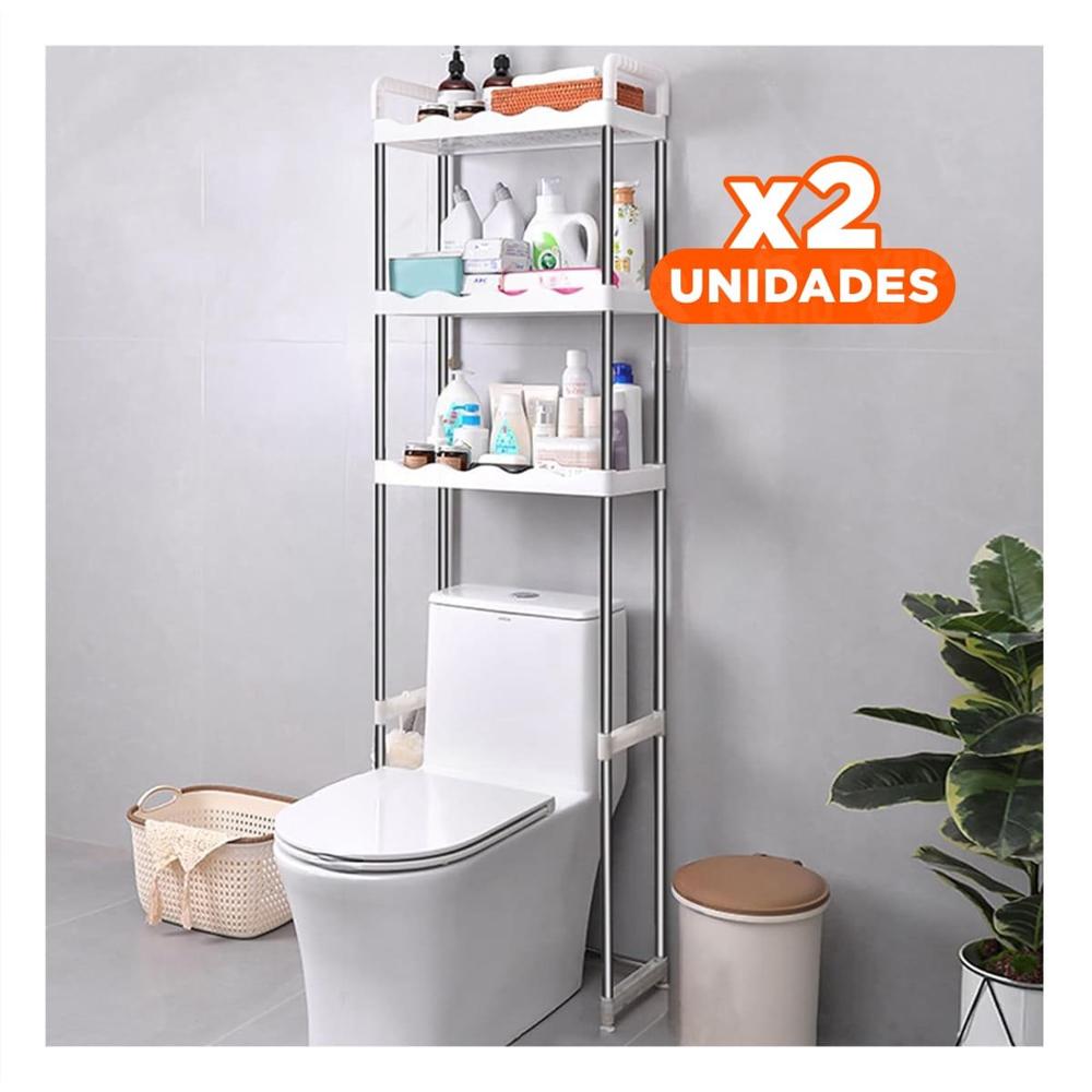 Pack2 Porta accesorios para aseo 3 niveles plastico con estilo ondas para casa Y+Papel Regalo