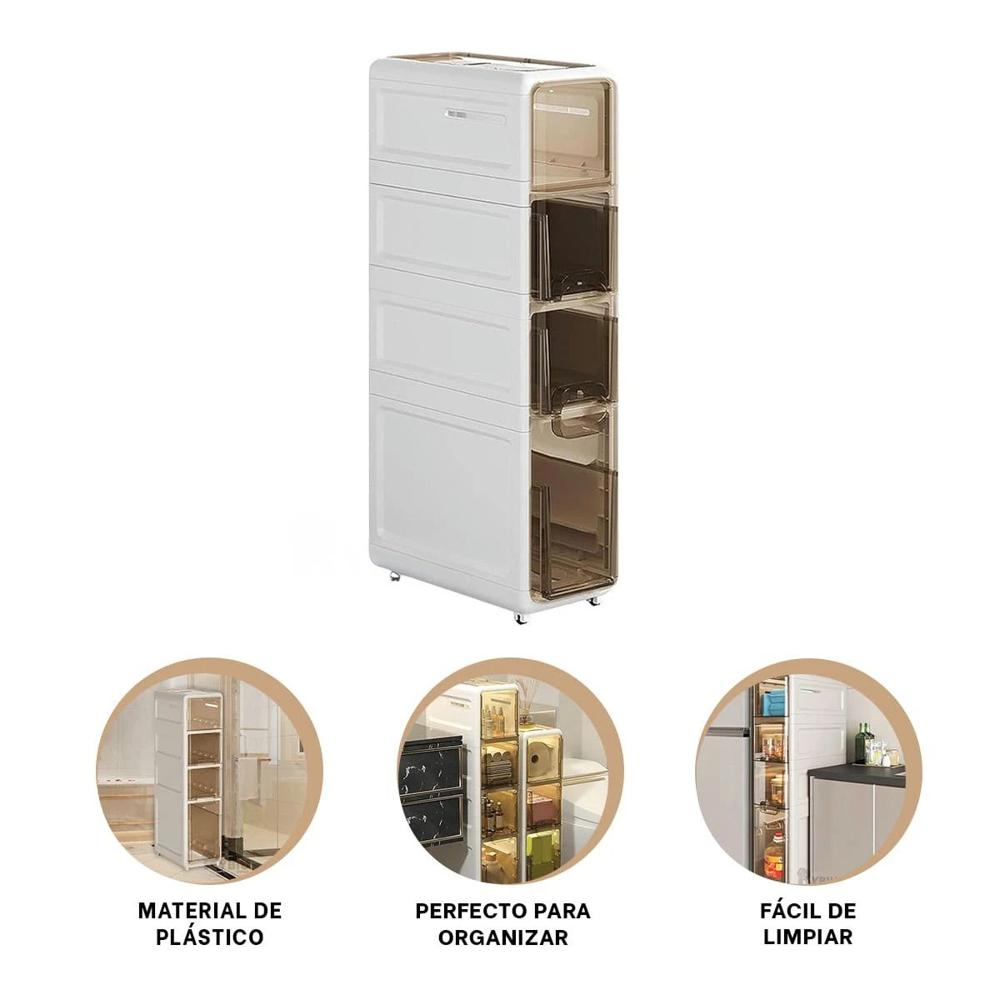Gabinete de Almacenamiento con Puertas Blanco y Ruedas Y+Ligas Regalo
