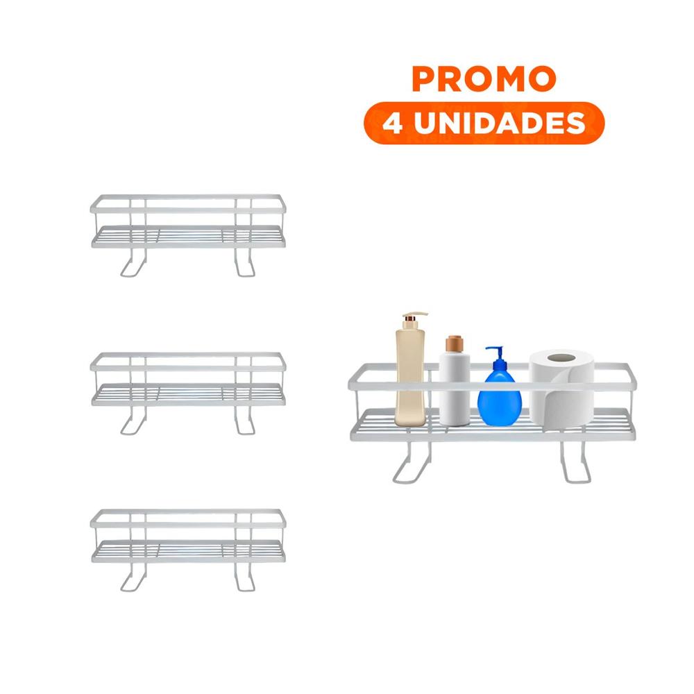 Pack4 Base Funcional de Pared 32x14x16cm Blanco Estilo Hogar Y+Regalo Sticker