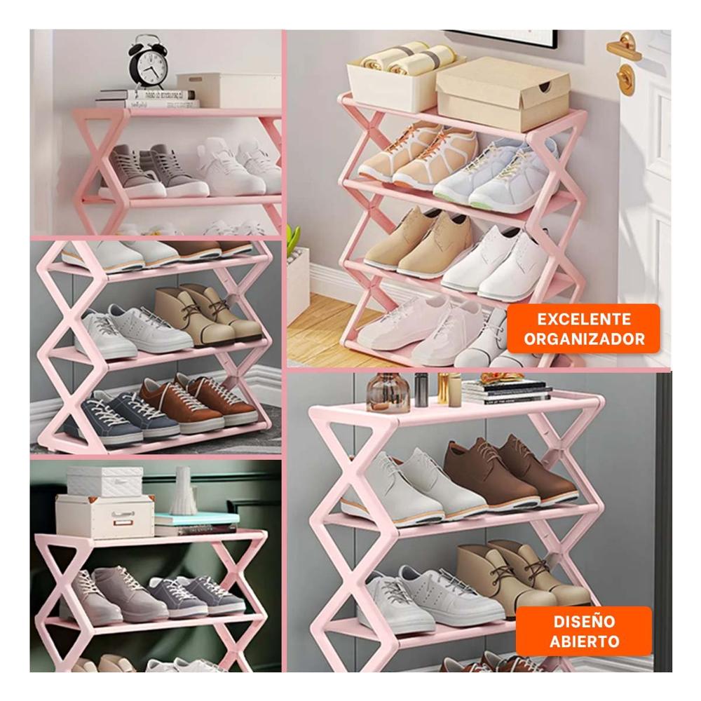 Modulo Funcional Cuatro Niveles Rosado Para Zapatos