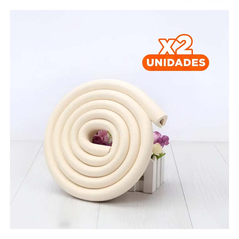 Pack2 Cobertura Esquina de Espuma Resistente para Bordes de Muebles Crema Y+Regalo Sticker
