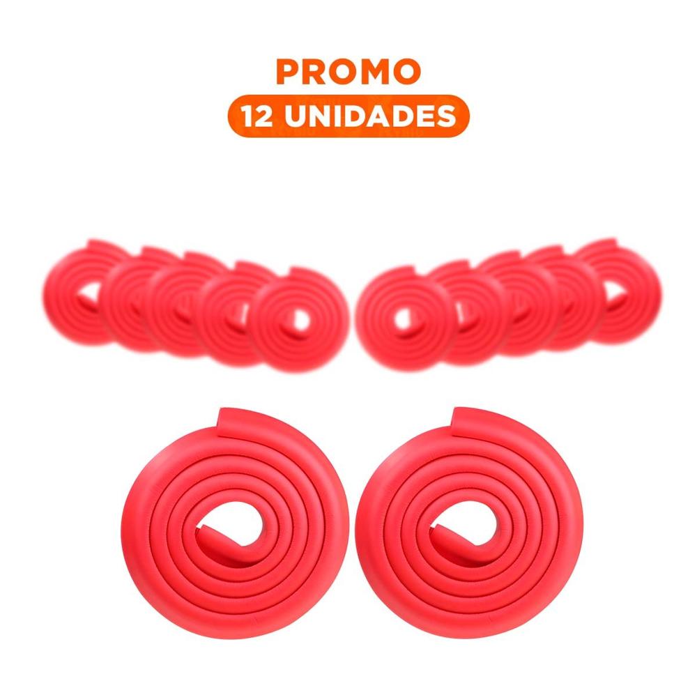 Pack12 Defensa Esquina de Espuma Acolchada para Bordes de Mesa en Casa Rojo Y+Regalo Sticker