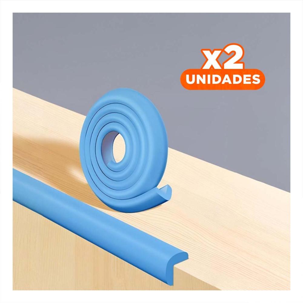 Pack2 Cobertura Esquina de Espuma Resistente para Bordes de Muebles Azul Y+Regalo Sticker