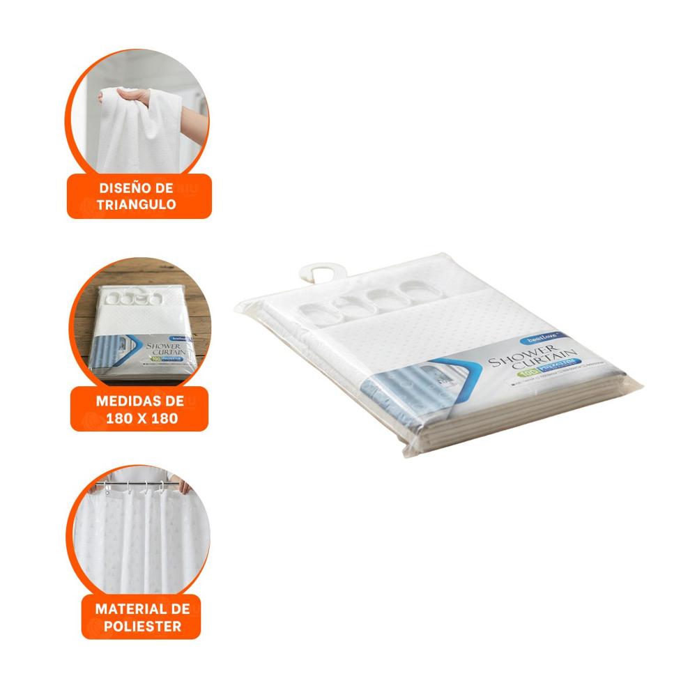 Panel de Ducha con Patron Triangulos Blanco y Formato 180x180cm Y+Ligas Regalo